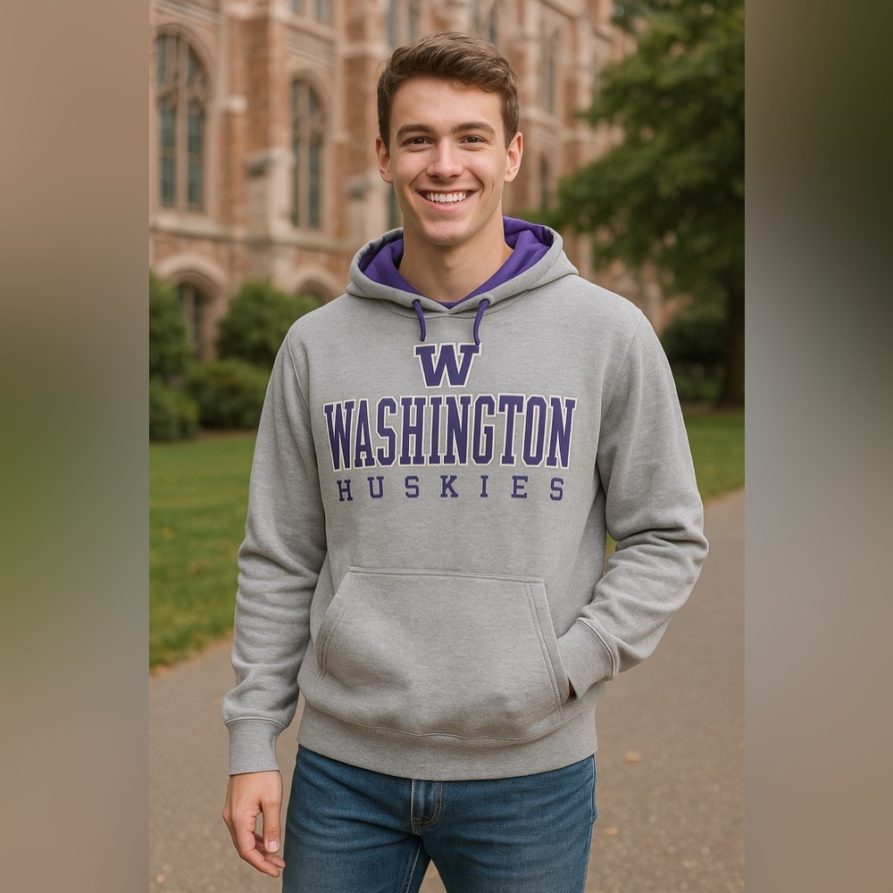 University of Washington Huskies Hoodie‎ XXL Gray Colosseum  Sweatshirt